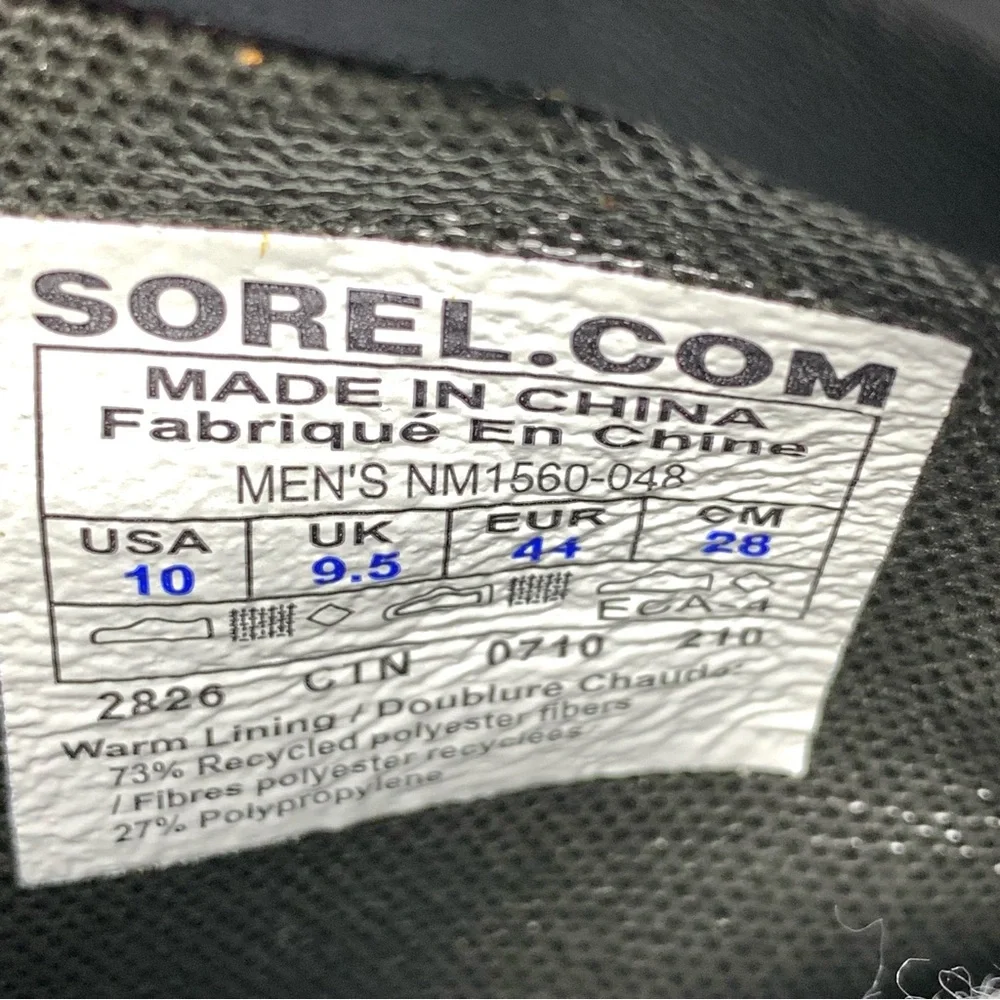 Sorel 1964 Premium CVS Gray Lace Up Waterproof Snow Boots 10/44 Mens Insulated